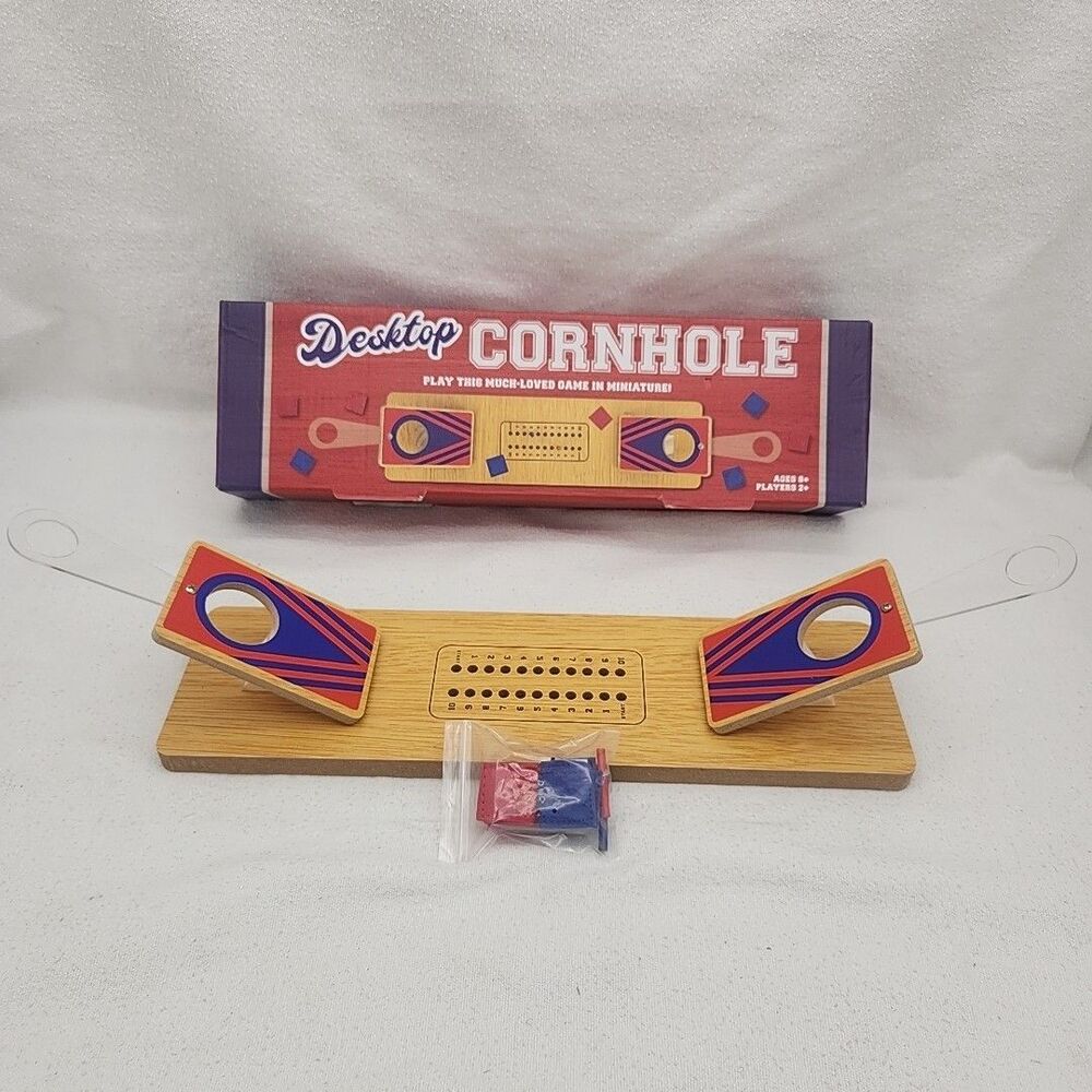 Game Cornhole Desktop Wooden Mini Set Red Blue Wood Tabletop Professor Puzzle